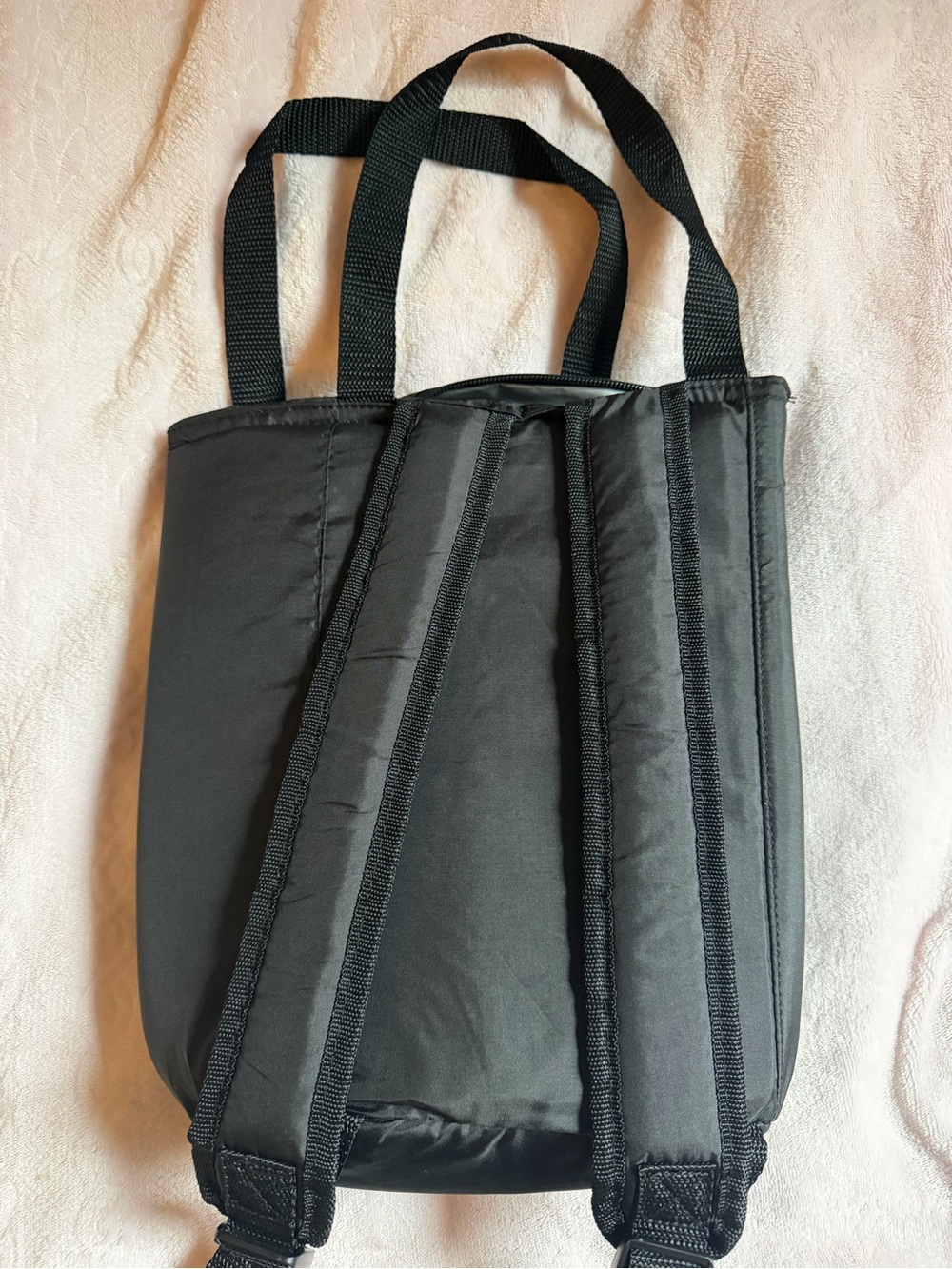 PINK Victoria's Secret Black Nylon Shoulder Backpack Cooler - Picture 2 of 3
